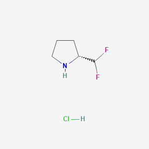 molecular formula C5H10ClF2N B1435462 (2R)-2-(difluoromethyl)pyrrolidine hydrochloride CAS No. 1807914-25-5