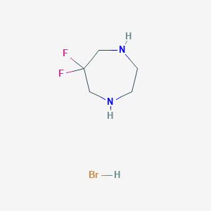 molecular formula C5H11BrF2N2 B1435463 6,6-Difluoro-1,4-diazepane HBr salt CAS No. 1422344-19-1