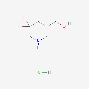 molecular formula C6H12ClF2NO B1435464 (5,5-Difluoropiperidin-3-yl)methanol hydrochloride CAS No. 1356338-73-2