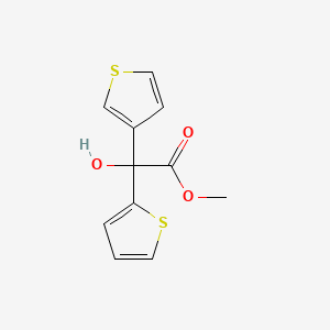 molecular formula C11H10O3S2 B1435468 Methyl 2-hydroxy-2-(thiophen-2-yl)-2-(thiophen-3-yl)acetate CAS No. 28748-67-6