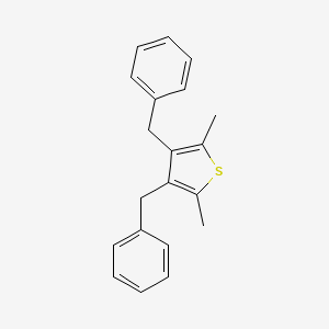 molecular formula C20H20S B14354689 3,4-Dibenzyl-2,5-dimethylthiophene CAS No. 91377-93-4