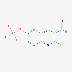 molecular formula C11H5ClF3NO2 B1435478 2-Chloro-6-(trifluoromethoxy)quinoline-3-carbaldehyde CAS No. 1956376-56-9