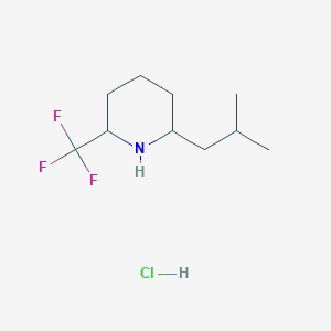 molecular formula C10H19ClF3N B1435496 盐酸 2-(2-甲基丙基)-6-(三氟甲基)哌啶 CAS No. 1803601-51-5