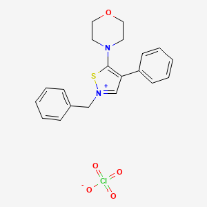 4-(2-Benzyl-4-phenyl-1,2-thiazol-5(2H)-ylidene)morpholin-4-ium perchlorate