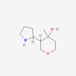 molecular formula C10H19NO2 B1435502 4-Methyl-3-(pyrrolidin-2-yl)oxan-4-ol CAS No. 1803612-20-5