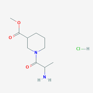 molecular formula C10H19ClN2O3 B1435511 1-(2-氨基丙酰基)哌啶-3-羧酸甲酯盐酸盐 CAS No. 1593136-53-8