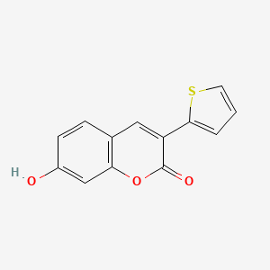 2H-1-Benzopyran-2-one, 7-hydroxy-3-(2-thienyl)-