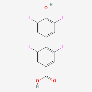 molecular formula C13H6I4O3 B14355239 4'-Hydroxy-2,3',5',6-tetraiodobiphenyl-4-carboxylic acid CAS No. 91821-67-9