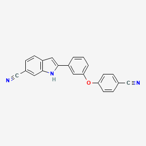 molecular formula C22H13N3O B14355288 2-[3-(4-Cyanophenoxy)phenyl]-1H-indole-6-carbonitrile CAS No. 90178-66-8