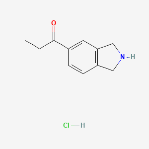 molecular formula C11H14ClNO B1435535 1-(2,3-dihydro-1H-isoindol-5-yl)propan-1-one hydrochloride CAS No. 1803595-01-8