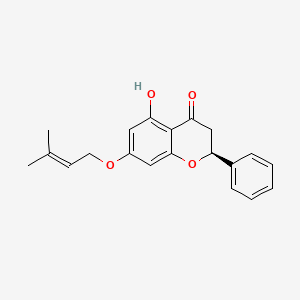 4H-1-Benzopyran-4-one, 2,3-dihydro-5-hydroxy-7-((3-methyl-2-butenyl)oxy)-2-phenyl-, (S)-