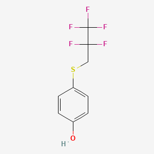 molecular formula C9H7F5OS B14355411 4-[(2,2,3,3,3-Pentafluoropropyl)sulfanyl]phenol CAS No. 90314-96-8