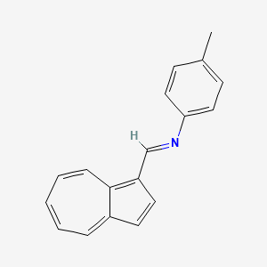 molecular formula C18H15N B14355424 Benzenamine, N-(1-azulenylmethylene)-4-methyl- CAS No. 93728-74-6