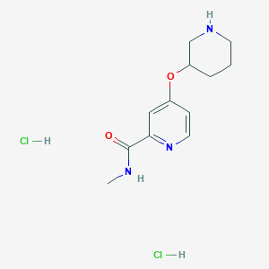 molecular formula C12H19Cl2N3O2 B1435547 N-methyl-4-(piperidin-3-yloxy)pyridine-2-carboxamide dihydrochloride CAS No. 1803562-51-7