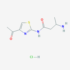 molecular formula C9H14ClN3O2S B1435550 N-(4-acetyl-1,3-thiazol-2-yl)-3-aminobutanamide hydrochloride CAS No. 1803608-54-9