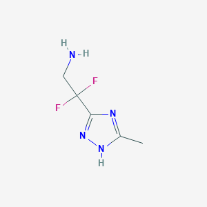 molecular formula C5H8F2N4 B1435551 2,2-difluoro-2-(3-methyl-1H-1,2,4-triazol-5-yl)ethan-1-amine CAS No. 1803608-53-8