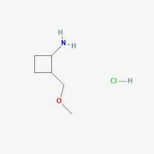 molecular formula C6H14ClNO B1435552 2-(Methoxymethyl)cyclobutan-1-amine hydrochloride CAS No. 1803609-45-1