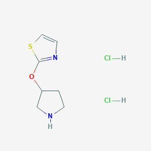 molecular formula C7H12Cl2N2OS B1435556 2-(Pyrrolidin-3-yloxy)thiazole dihydrochloride CAS No. 2034153-25-6