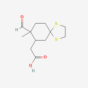 (8-Formyl-8-methyl-1,4-dithiaspiro[4.5]decan-7-yl)acetic acid