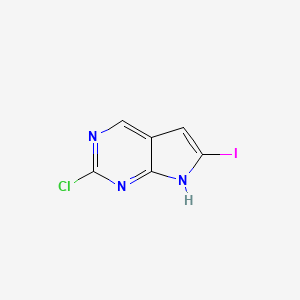 molecular formula C6H3ClIN3 B1435605 2-Chloro-6-iodo-7H-pyrrolo[2,3-d]pyrimidine CAS No. 1638763-24-2