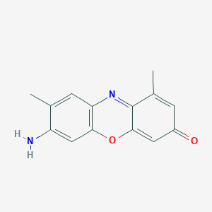 molecular formula C14H12N2O2 B14356189 7-Amino-1,8-dimethyl-3H-phenoxazin-3-one CAS No. 92149-10-5