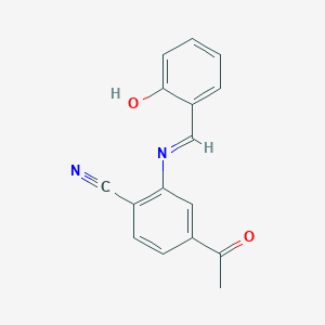 4-Acetyl-2-{[(6-oxocyclohexa-2,4-dien-1-ylidene)methyl]amino}benzonitrile