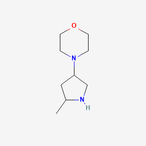 molecular formula C9H18N2O B1435630 4-(5-甲基吡咯烷-3-基)吗啉 CAS No. 1803587-99-6