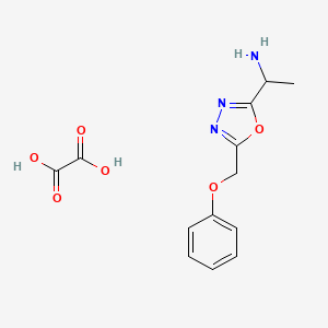 molecular formula C13H15N3O6 B1435632 1-[5-(苯氧甲基)-1,3,4-恶二唑-2-基]乙胺，草酸 CAS No. 1803609-01-9