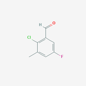 molecular formula C8H6ClFO B1435636 2-氯-5-氟-3-甲基苯甲醛 CAS No. 1807026-33-0