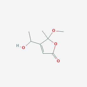 molecular formula C8H12O4 B14356438 4-(1-Hydroxyethyl)-5-methoxy-5-methylfuran-2(5H)-one CAS No. 93253-61-3