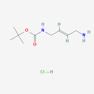 molecular formula C9H19ClN2O2 B1435646 叔丁基(4-氨基丁-2-烯-1-基)氨基甲酸酯盐酸盐 CAS No. 1914155-12-6