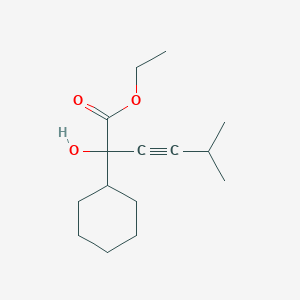 Ethyl 2-cyclohexyl-2-hydroxy-5-methylhex-3-ynoate