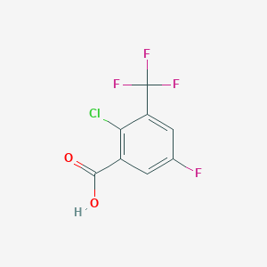 molecular formula C8H3ClF4O2 B1435657 2-氯-5-氟-3-(三氟甲基)苯甲酸 CAS No. 1805955-65-0