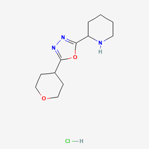 2-[5-(Oxan-4-yl)-1,3,4-oxadiazol-2-yl]piperidine hydrochloride