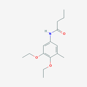 molecular formula C15H23NO3 B14356791 N-(3,4-Diethoxy-5-methylphenyl)butanamide CAS No. 90257-14-0