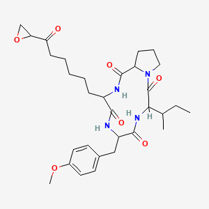 3-Butan-2-yl-6-[(4-methoxyphenyl)methyl]-9-[6-(oxiran-2-yl)-6-oxohexyl]-1,4,7,10-tetrazabicyclo[10.3.0]pentadecane-2,5,8,11-tetrone