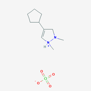 4-Cyclopentyl-1,2-dimethyl-2,3-dihydro-1H-pyrazol-1-ium perchlorate