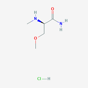 molecular formula C5H13ClN2O2 B1435695 (2R)-3-甲氧基-2-(甲基氨基)丙酰胺盐酸盐 CAS No. 1807937-66-1