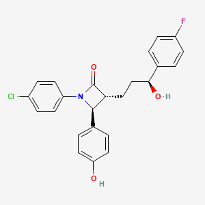 molecular formula C24H21ClFNO3 B1435715 (3R,4S)-1-(4-Chlorophenyl)-3-[(S)-3-(4-fluorophenyl)-3-hydroxypropyl]-4-(4-hydroxyphenyl)azetidine-2-one CAS No. 1700622-08-7