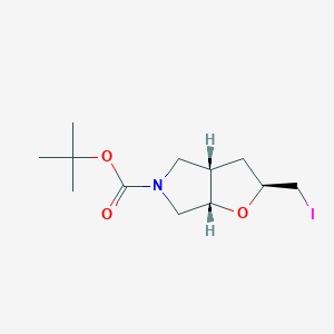 molecular formula C12H20INO3 B1435719 外消旋-(2S,3aS,6aS)-叔丁基 2-(碘甲基)四氢-2H-呋喃[2,3-c]吡咯-5(3H)-羧酸酯 CAS No. 1445951-05-2