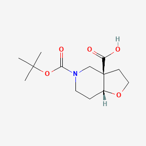 molecular formula C13H21NO5 B1435720 (3aR,7aR)-5-(叔丁氧羰基)八氢呋喃[3,2-c]吡啶-3a-甲酸 CAS No. 1314391-33-7