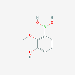 molecular formula C7H9BO4 B1435722 3-羟基-2-甲氧基苯硼酸 CAS No. 2121512-62-5