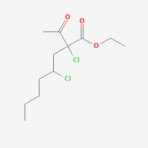 molecular formula C12H20Cl2O3 B14357281 Ethyl 2-acetyl-2,4-dichlorooctanoate CAS No. 90284-87-0