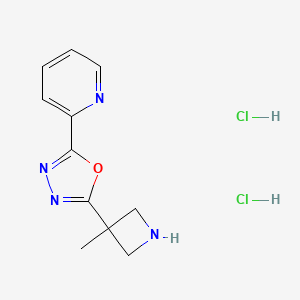 molecular formula C11H14Cl2N4O B1435730 2-[5-(3-Methylazetidin-3-yl)-1,3,4-oxadiazol-2-yl]pyridine dihydrochloride CAS No. 2060030-45-5