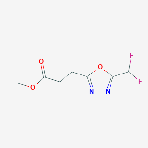 molecular formula C7H8F2N2O3 B1435732 Methyl 3-[5-(difluoromethyl)-1,3,4-oxadiazol-2-yl]propanoate CAS No. 2059942-03-7