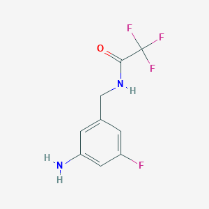 molecular formula C9H8F4N2O B1435733 N-[(3-amino-5-fluorophenyl)methyl]-2,2,2-trifluoroacetamide CAS No. 2059949-79-8