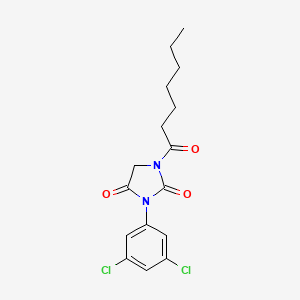 molecular formula C16H18Cl2N2O3 B14357392 3-(3,5-Dichlorophenyl)-1-heptanoylimidazolidine-2,4-dione CAS No. 90815-20-6