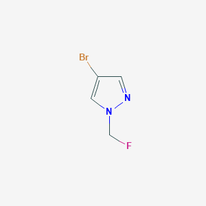 molecular formula C4H4BrFN2 B1435750 1H-吡唑，4-溴-1-(氟甲基)- CAS No. 1224194-56-2