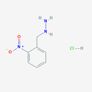 molecular formula C7H10ClN3O2 B1435751 Hydrazine, [(2-nitrophenyl)methyl]-, hydrochloride CAS No. 237064-56-1