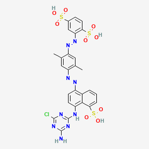 2-((4-((4-((4-Amino-6-chloro-1,3,5-triazin-2-yl)amino)-5-sulpho-1-naphthyl)azo)-2,5-dimethylphenyl)azo)benzene-1,4-disulphonic acid